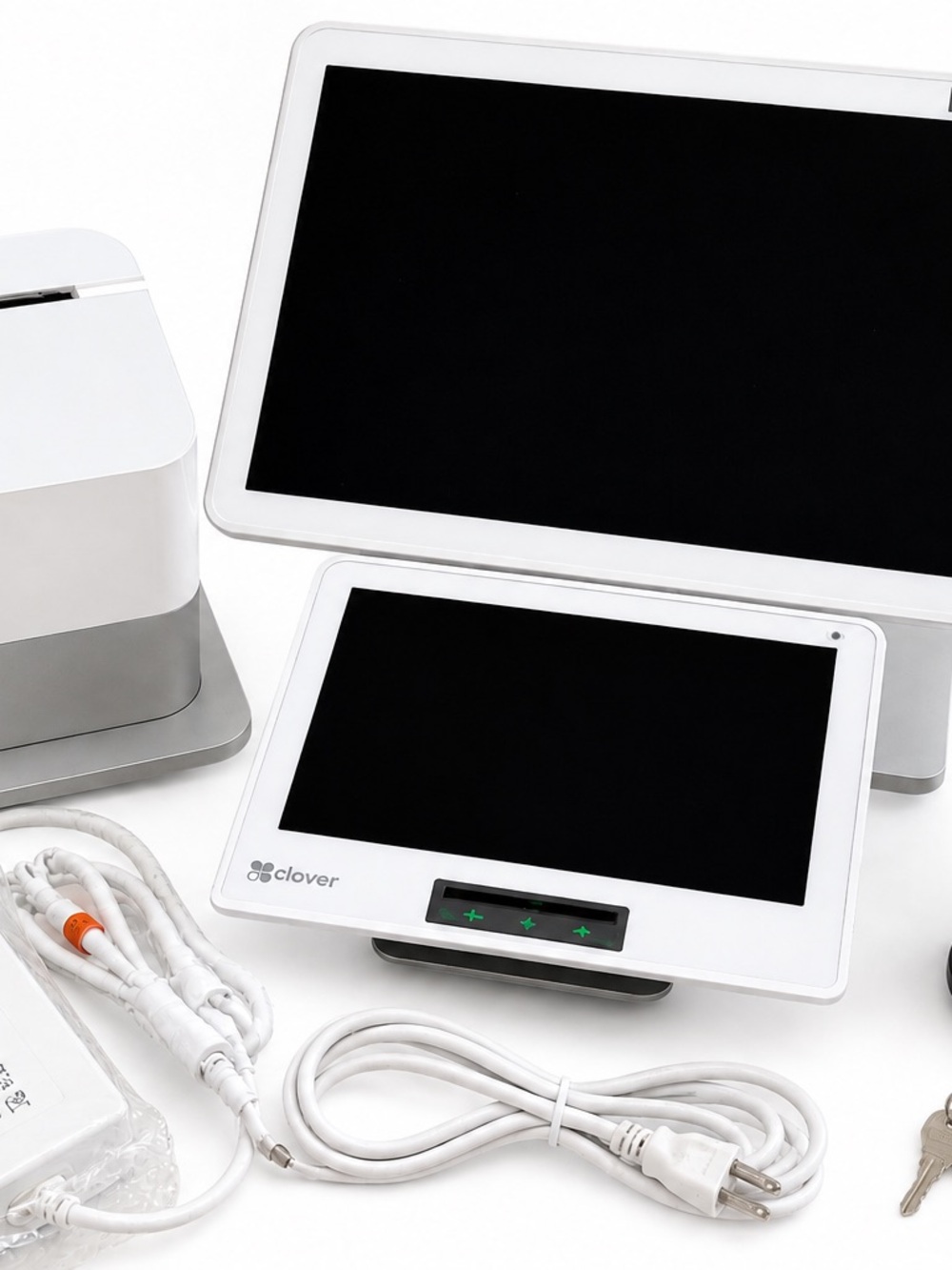 Clover Canyon White POS Tablet with Touchscreen and Cable Set